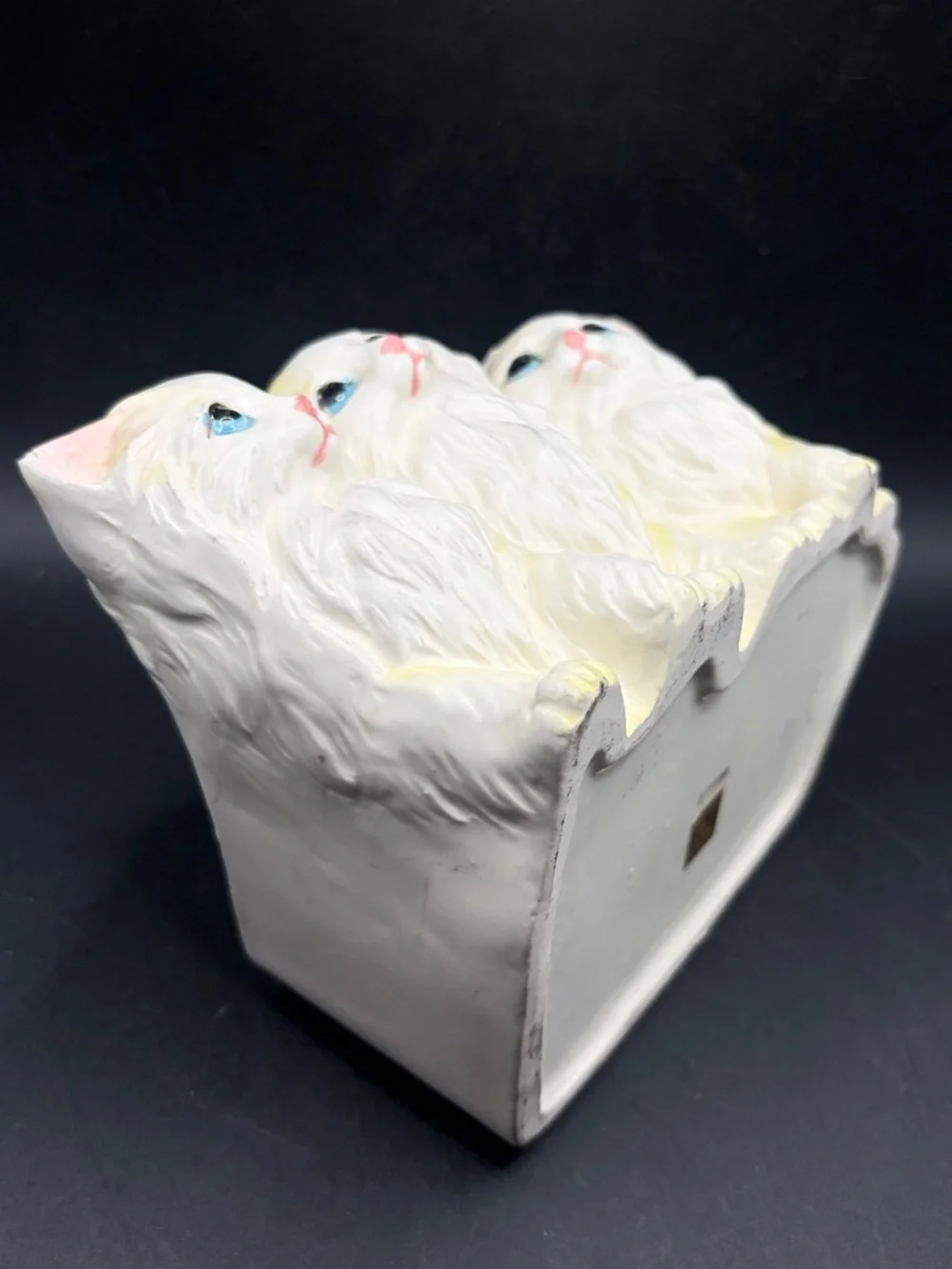 Napcoware Vintage Napco Three White Kittens Ceramic Kitty Cat Planter Vase Decor